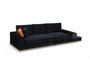Atelier Del Sofa Sofá de 4 Plazas con Mesa Lateral - Negro y Dorado